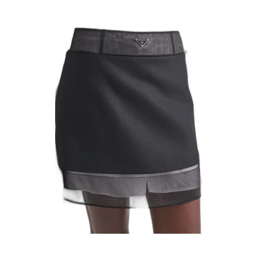 Wool miniskirt with crinoline