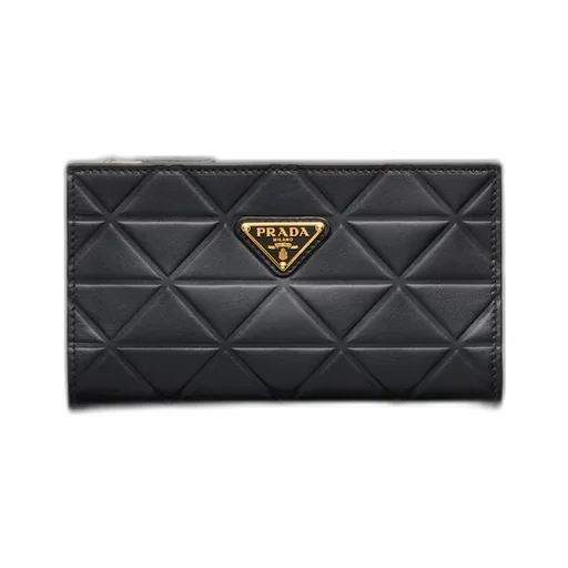 Large leather wallet with triangle motif