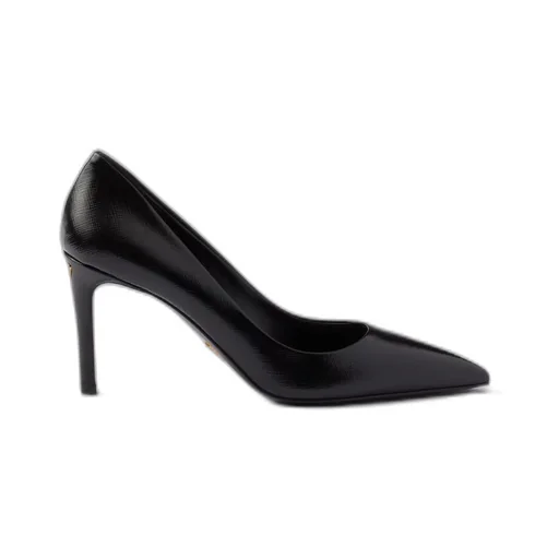 Patent Saffiano leather pumps
