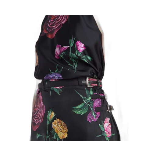 Printed silk twill mini-dress