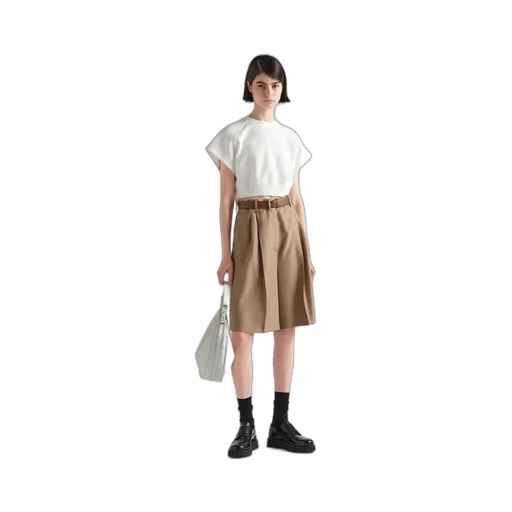 Short-sleeved cotton fleece sweatshirt