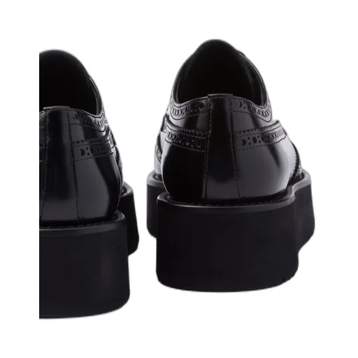 Brushed leather derby shoes