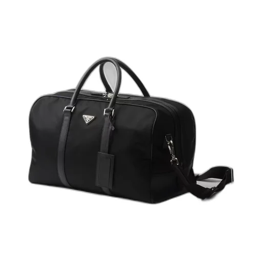 Re-Nylon and Saffiano leather duffel bag