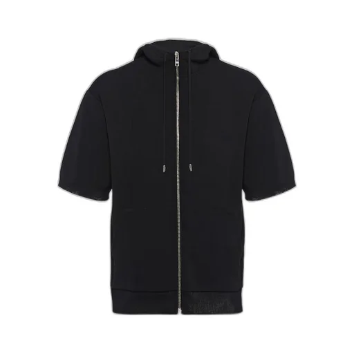 Cotton and viscose knit hoodie
