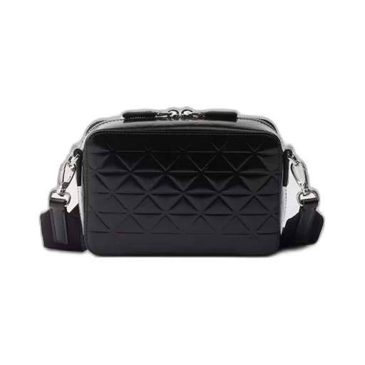 Prada Brique brushed leather bag with triangle motif