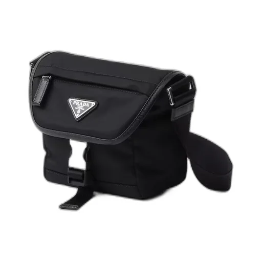 Re-Nylon and Saffiano leather shoulder bag