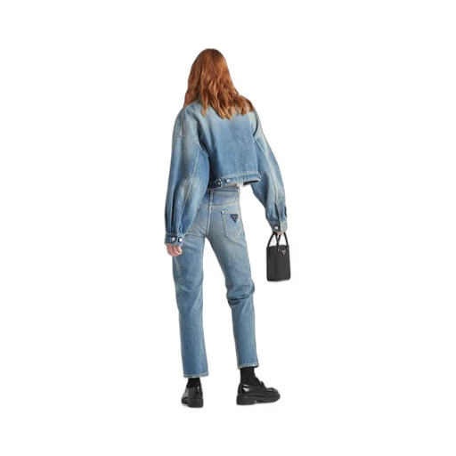 Cropped organic denim jacket
