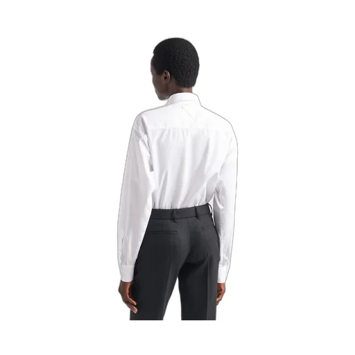 Embroidered poplin shirt