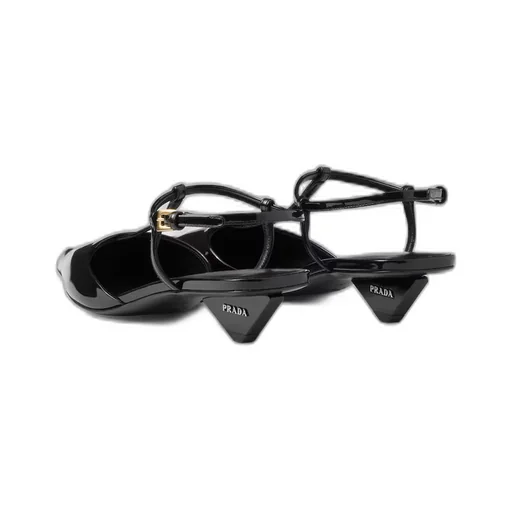 Patent leather slingback pumps