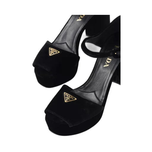 Velvet platform sandals
