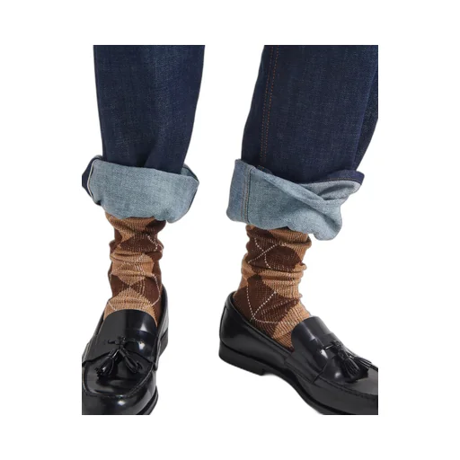 Argyle cotton ankle socks