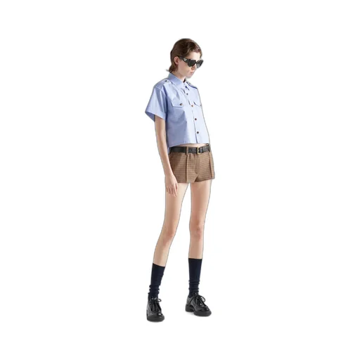 Houndstooth check shorts