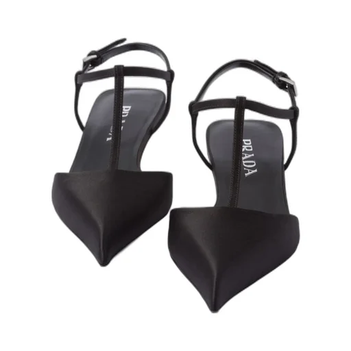 Satin slingback pumps