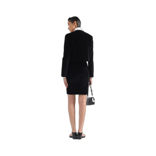 Velvet midi-skirt