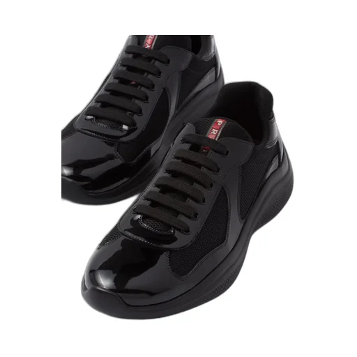 Patent leather and technical fabric Prada America's Cup sneakers
