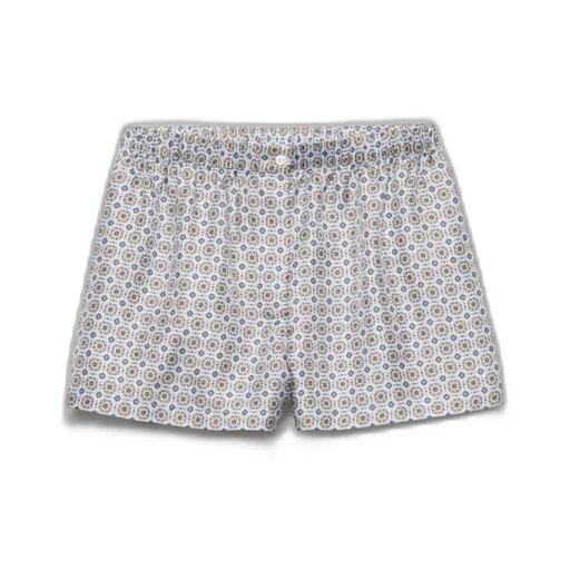 Printed silk twill shorts
