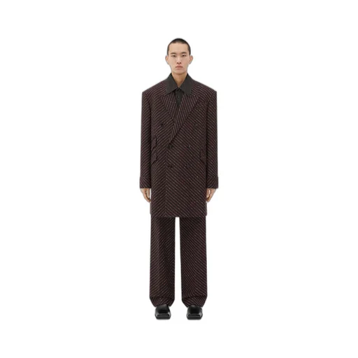 Diagonal Boucle Pinstripe Trousers