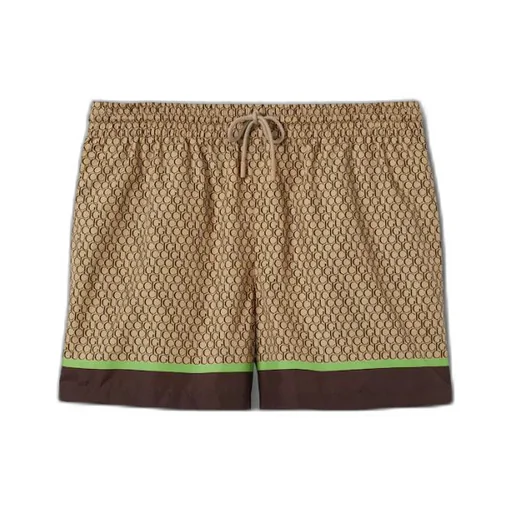 Allover Gucci print nylon swim short