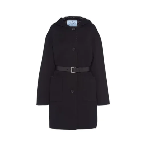 Single-breasted double wool coat