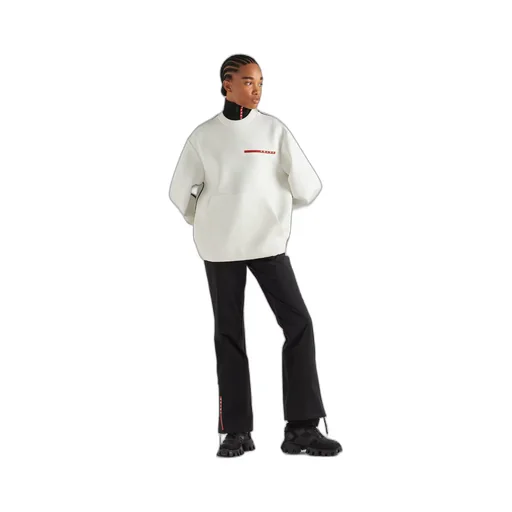 Double jersey crew-neck sweatshirt
