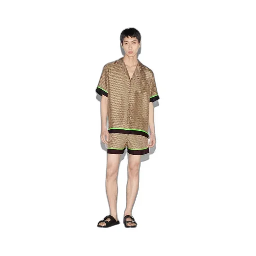 Gucci print silk bowling shirt