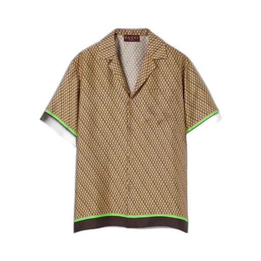 Gucci print silk bowling shirt