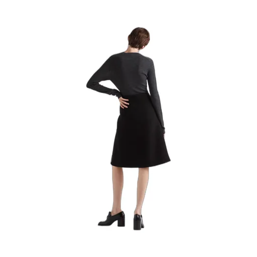 Twill midi-skirt