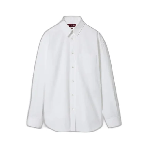 Cotton poplin shirt with Gucci detail