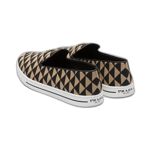 Embroidered technical fabric slip-on shoes