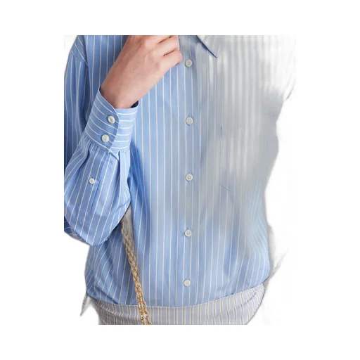 Striped poplin shirt