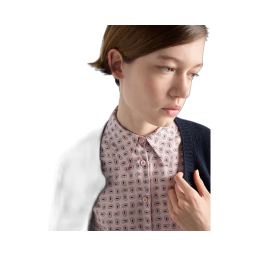 Printed silk twill shirt