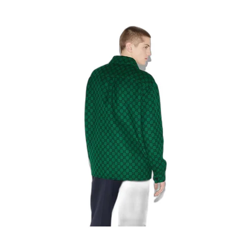 GG wool flannel padded overshirt