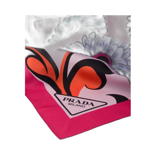 Printed silk twill scarf