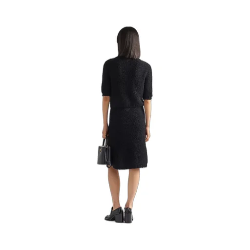 Bouclé mohair knit skirt
