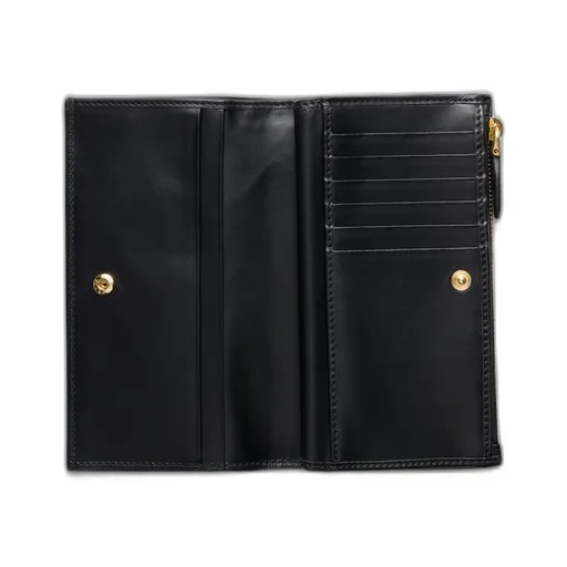 Large leather wallet with triangle motif