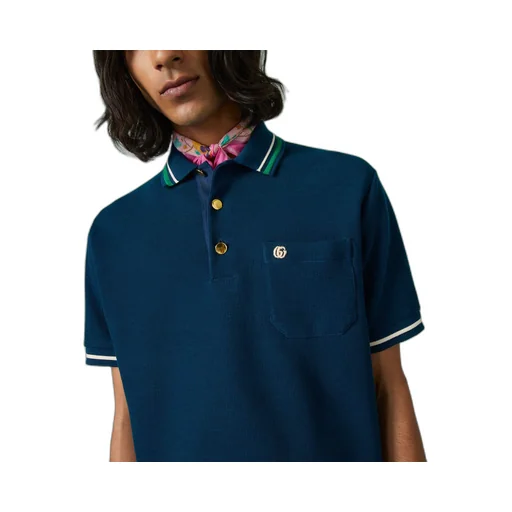 Wool cotton jersey polo shirt