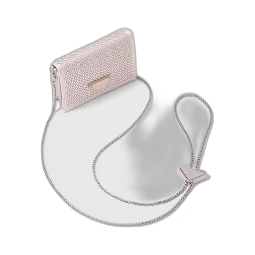 Cardholder with shoulder strap and crystals