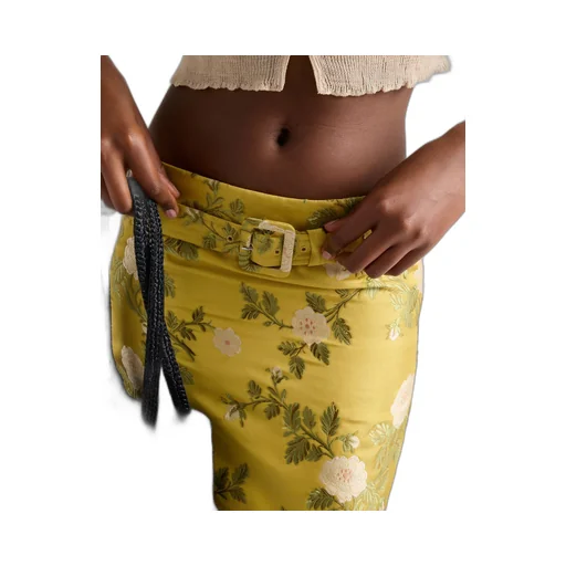 Floral jacquard skirt