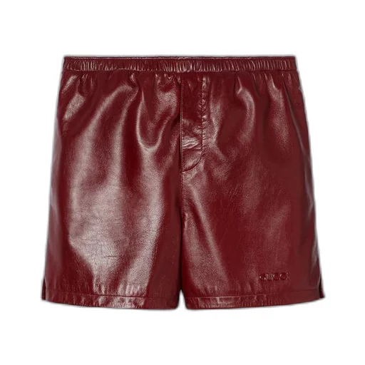 Leather short with Gucci detail