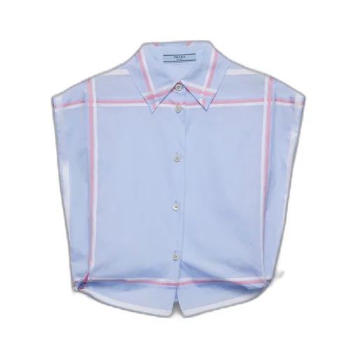 Checked cropped cotton shirt