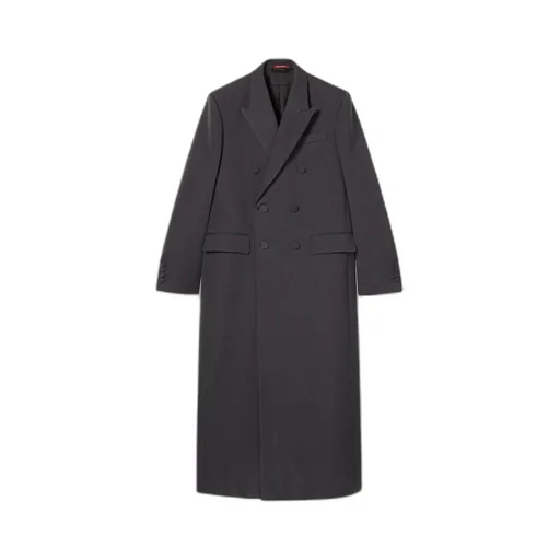 Wool coat with 'Ancora' embroidery