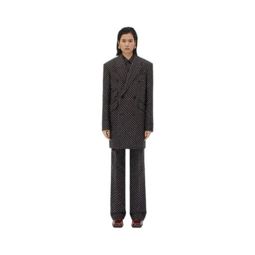 Diagonal Boucle Pinstripe Trousers