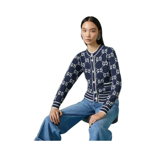 GG cotton jacquard cardigan