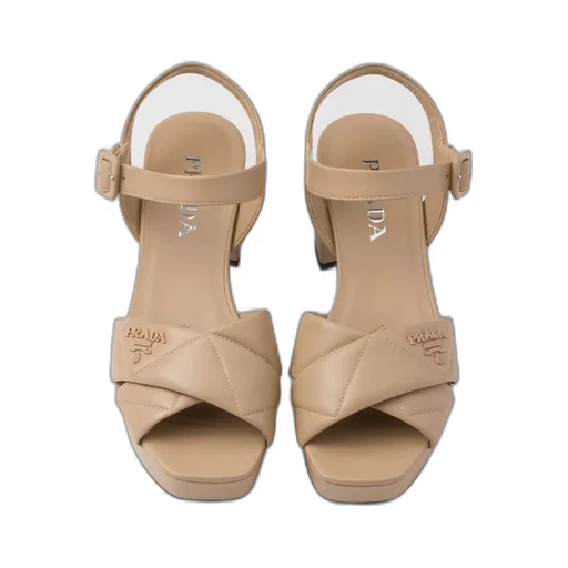Quilted nappa leather platform sandals