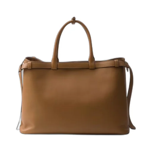 Prada Buckle leather handbag with double belt