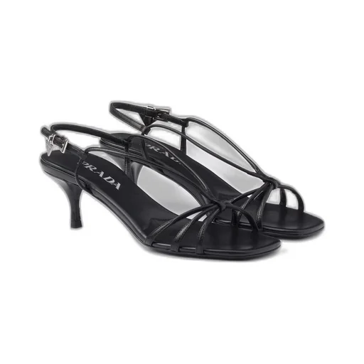 Heeled leather sandals