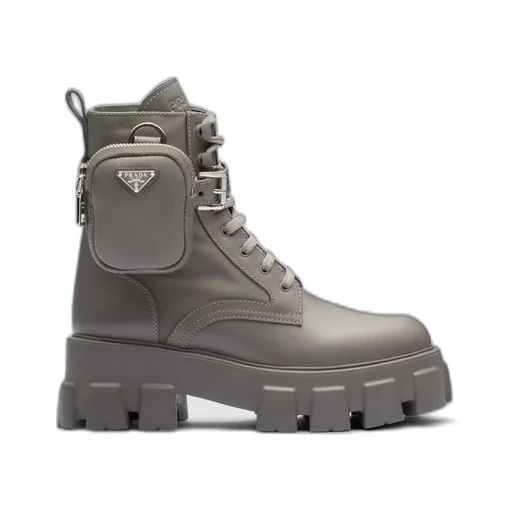 Monolith leather and Re-Nylon boots with pouch