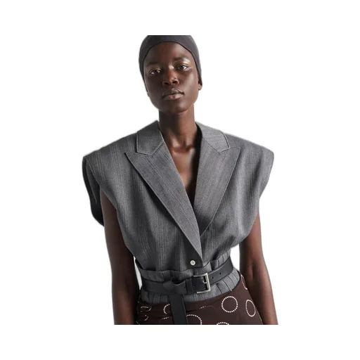 Single-breasted pinstripe wool vest