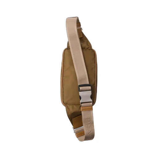 Re-Nylon and leather belt bag