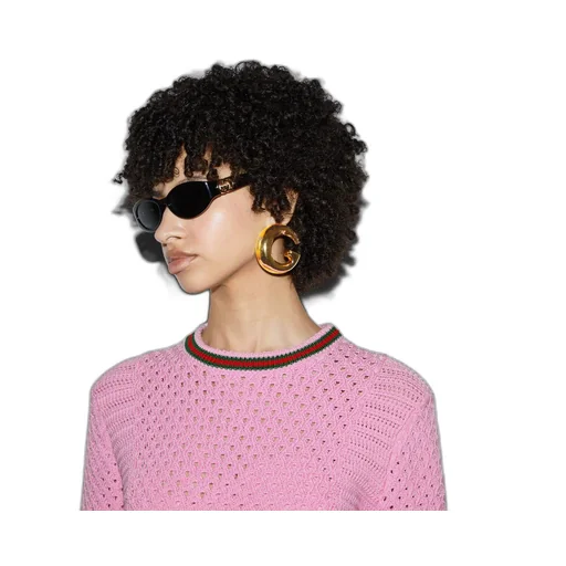 Crochet-effect cotton dress with Web